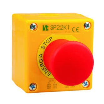 Cassette with a safety button IP65 yellow 1x cable gland