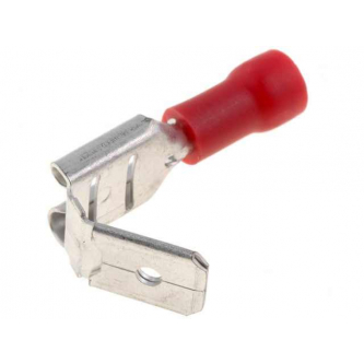 FLAT CONNECTOR 6.3MM 0.8MM FEMALE / MALE RED