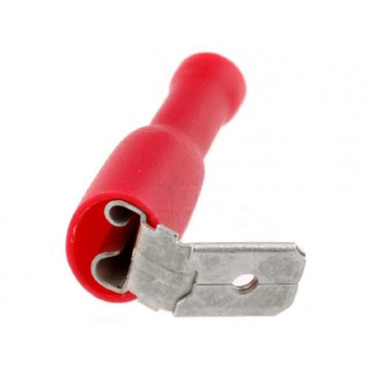 FLAT CONNECTOR 6.3MM 0.8MM FEMALE / MALE RED