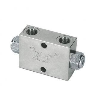Twin check valve, VBPDE 1/2 "A piloted