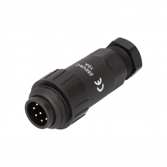 WA22; plug; male; PIN: 7; 6 + PE; IP67; 7 ÷ 8.5mm; 10A; soldering; 250V