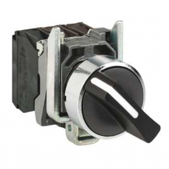 3-position switch 22mm black 2Z with spring return
