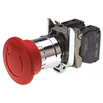 STOP safety button; 22mm 1Z 1R IP66 by turning