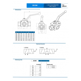 3/8 "BSP T ported 3-way valve