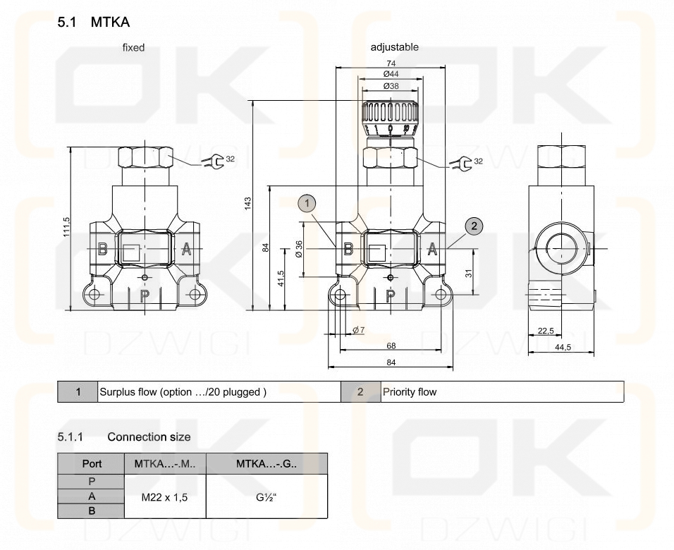 Flow regulator Bucher MTKAVA * -2G12 (0-12 l / min)